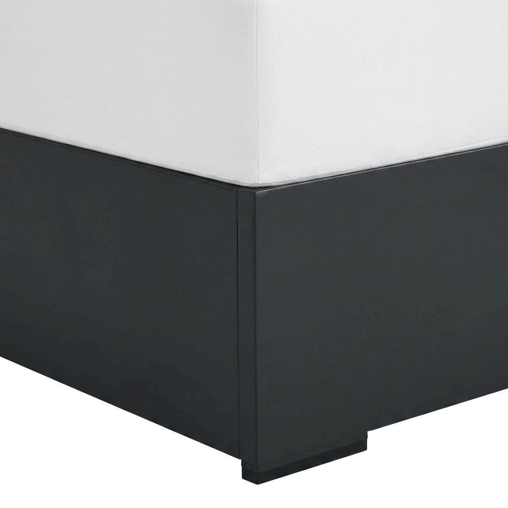 Powder-Coated Aluminum Patio Ottoman, Outdoor Foot Rest, Gray White. Picture 7