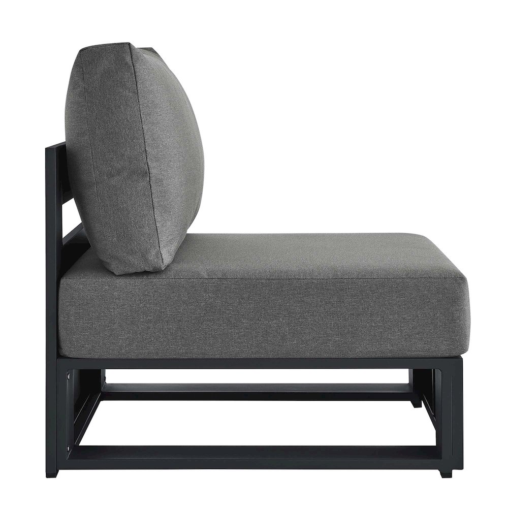 Tahoe Outdoor Patio Powder-Coated Aluminum Modular Armless Chair. Picture 4