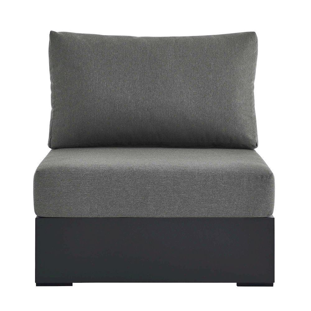 Tahoe Outdoor Patio Powder-Coated Aluminum Modular Armless Chair. Picture 6