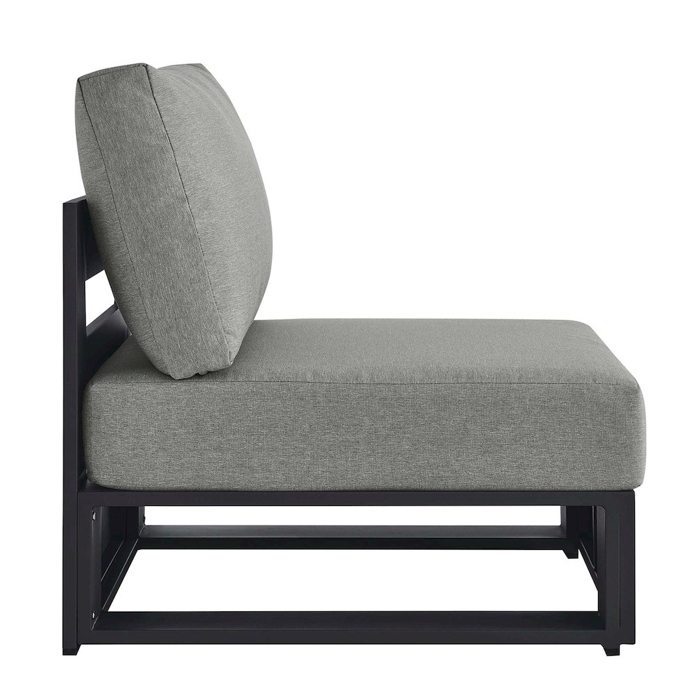 Tahoe Outdoor Patio Powder-Coated Aluminum Modular Armless Chair. Picture 4