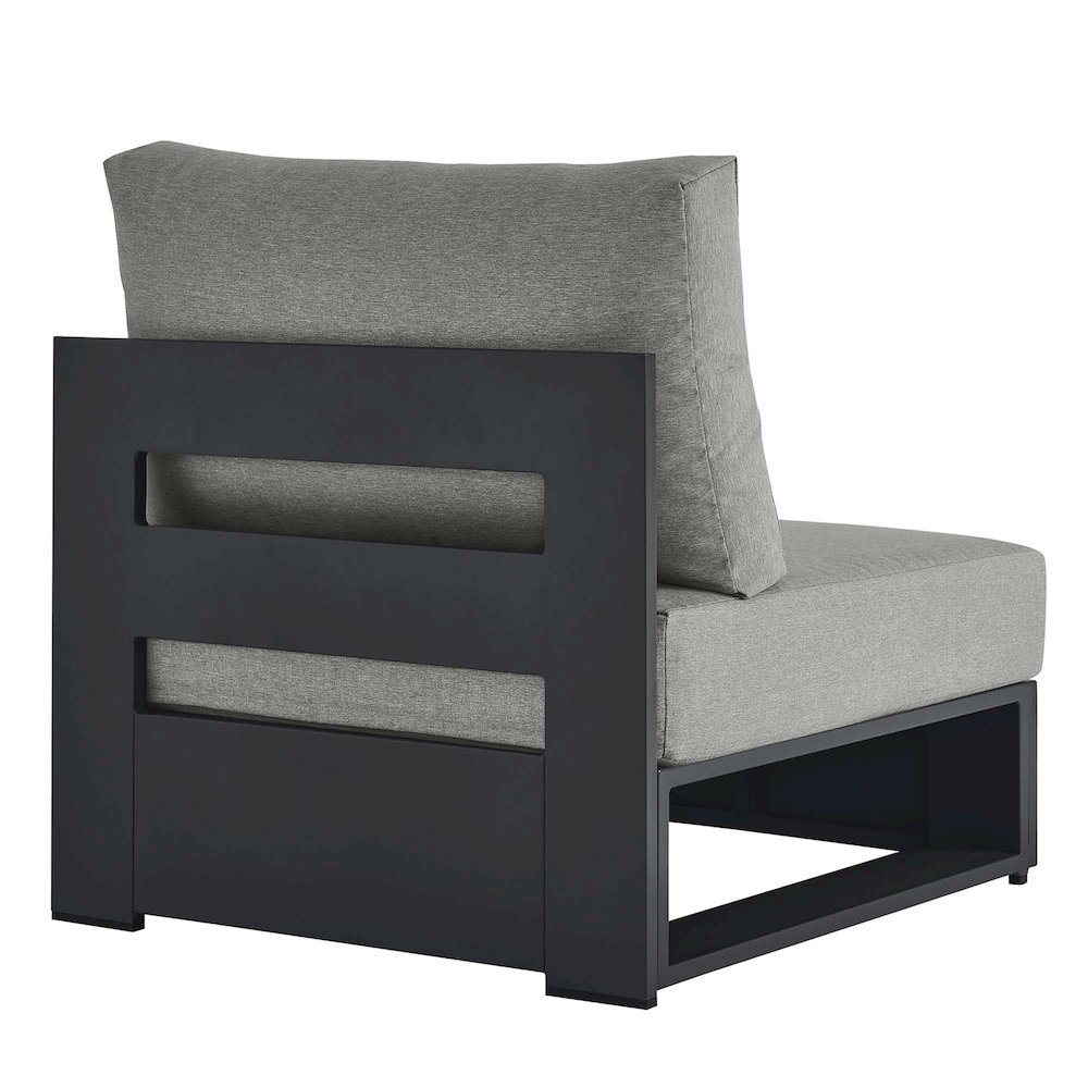 Tahoe Outdoor Patio Powder-Coated Aluminum Modular Armless Chair. Picture 5