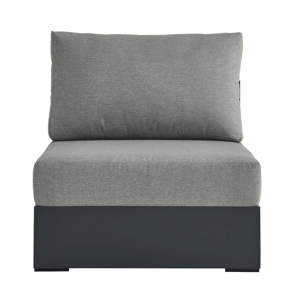 Tahoe Outdoor Patio Powder-Coated Aluminum Modular Armless Chair. Picture 6