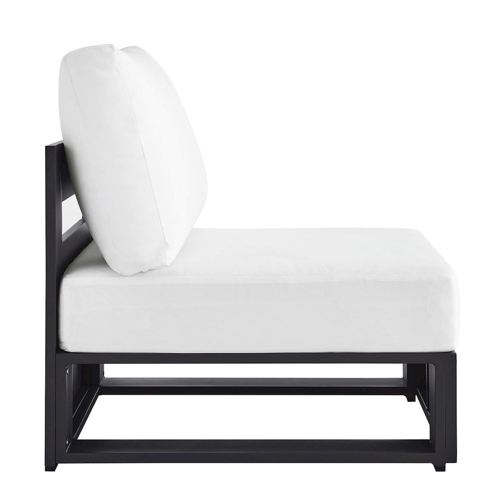 Tahoe Outdoor Patio Powder-Coated Aluminum Modular Armless Chair. Picture 4