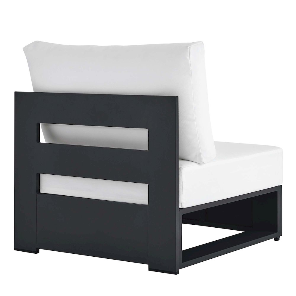 Tahoe Outdoor Patio Powder-Coated Aluminum Modular Armless Chair. Picture 5
