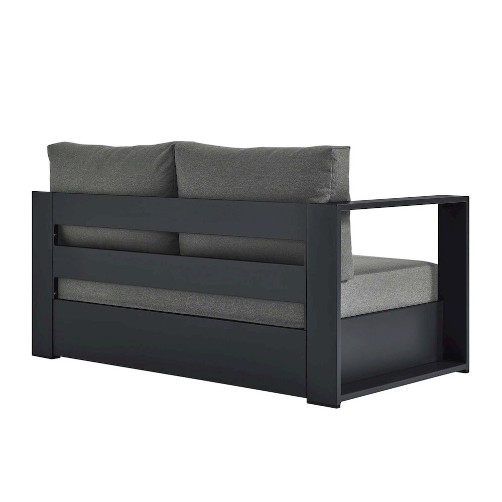 Tahoe Outdoor Patio Powder-Coated Aluminum Modular Left-Facing Loveseat. Picture 5