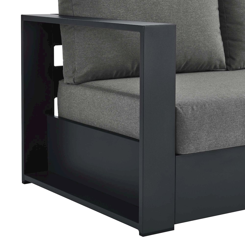 Tahoe Outdoor Patio Powder-Coated Aluminum Modular Left-Facing Loveseat. Picture 7