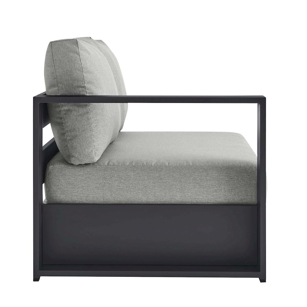 Tahoe Outdoor Patio Powder-Coated Aluminum Modular Left-Facing Loveseat. Picture 4