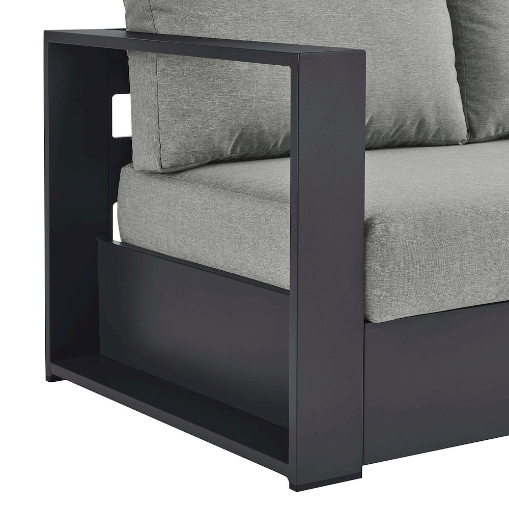 Tahoe Outdoor Patio Powder-Coated Aluminum Modular Left-Facing Loveseat. Picture 7