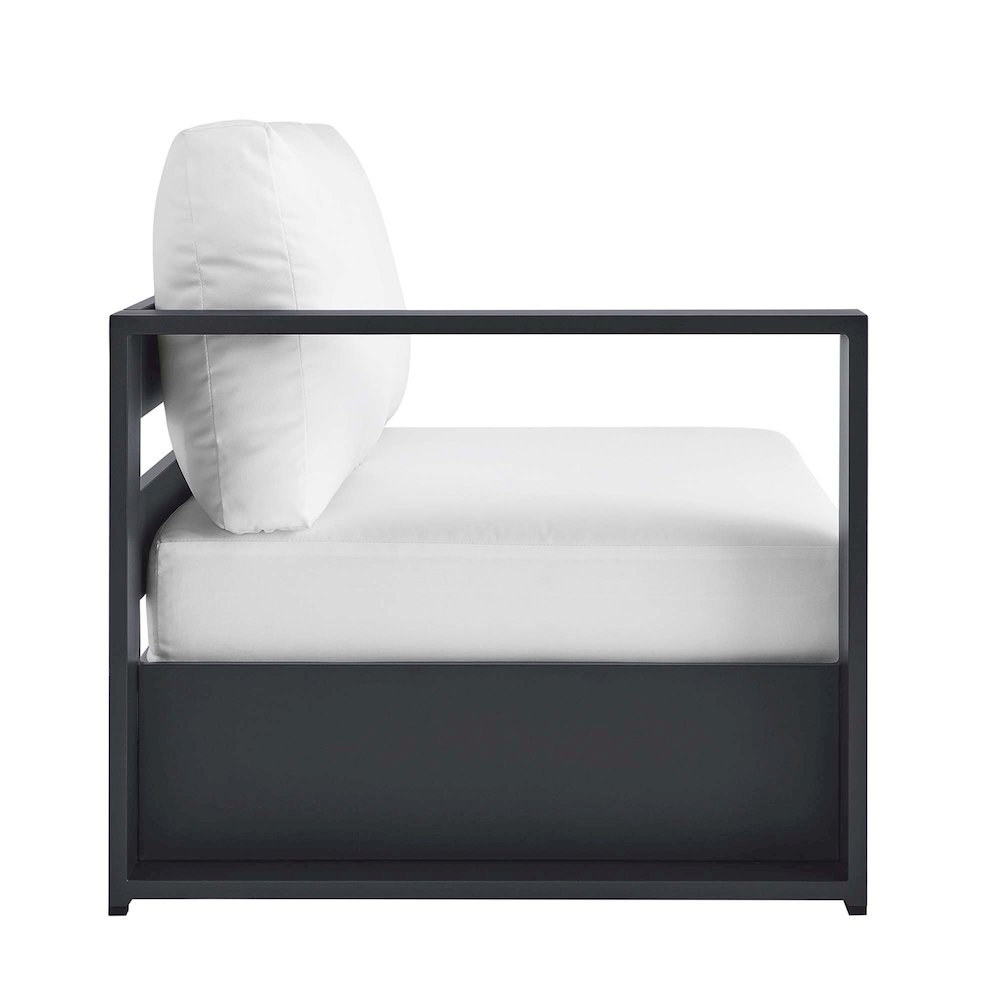 Tahoe Outdoor Patio Powder-Coated Aluminum Modular Left-Facing Loveseat. Picture 4