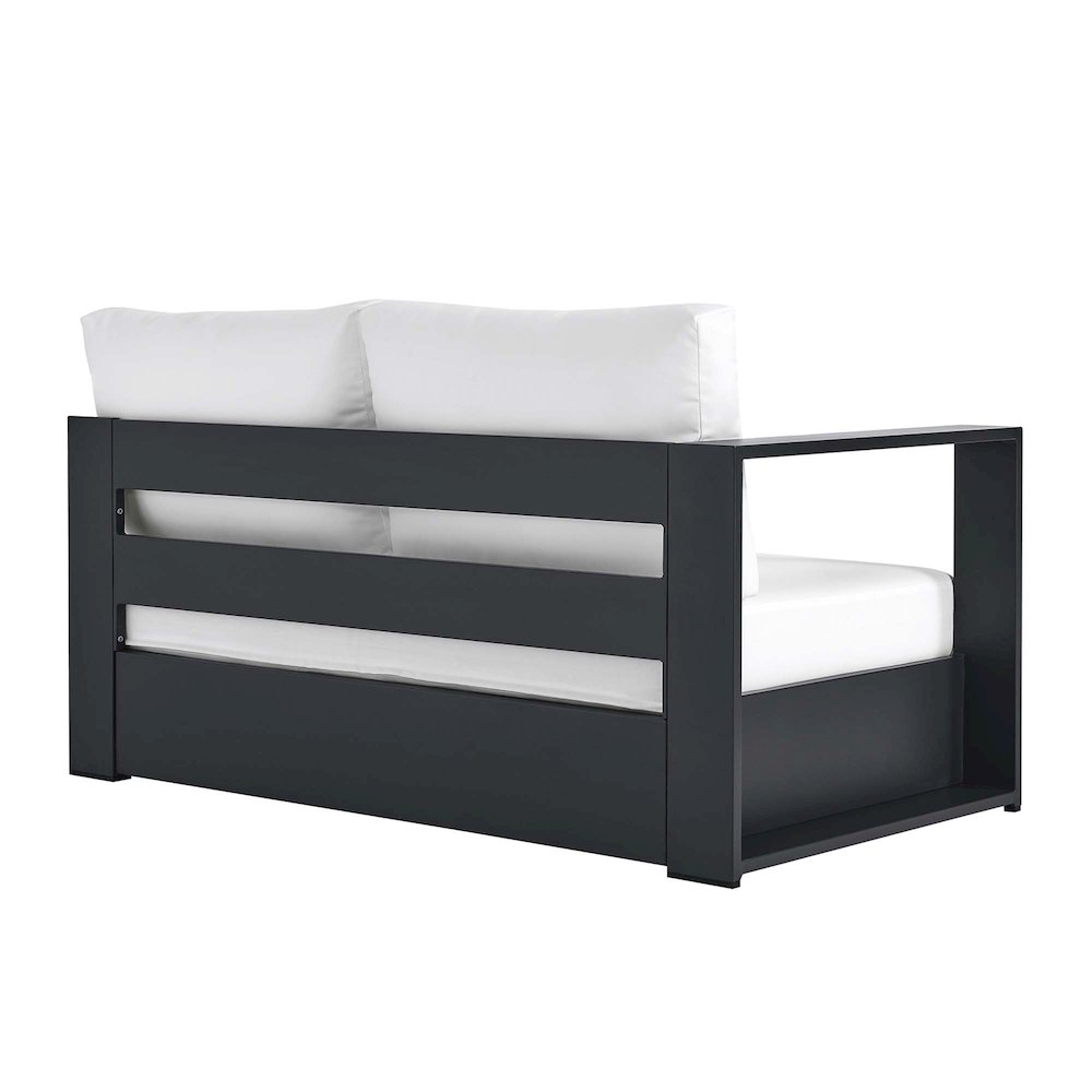 Tahoe Outdoor Patio Powder-Coated Aluminum Modular Left-Facing Loveseat. Picture 5