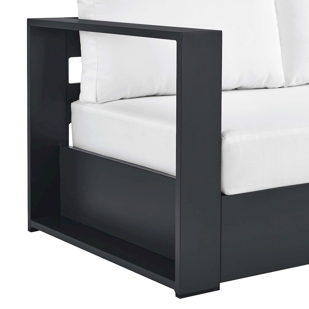 Tahoe Outdoor Patio Powder-Coated Aluminum Modular Left-Facing Loveseat. Picture 7