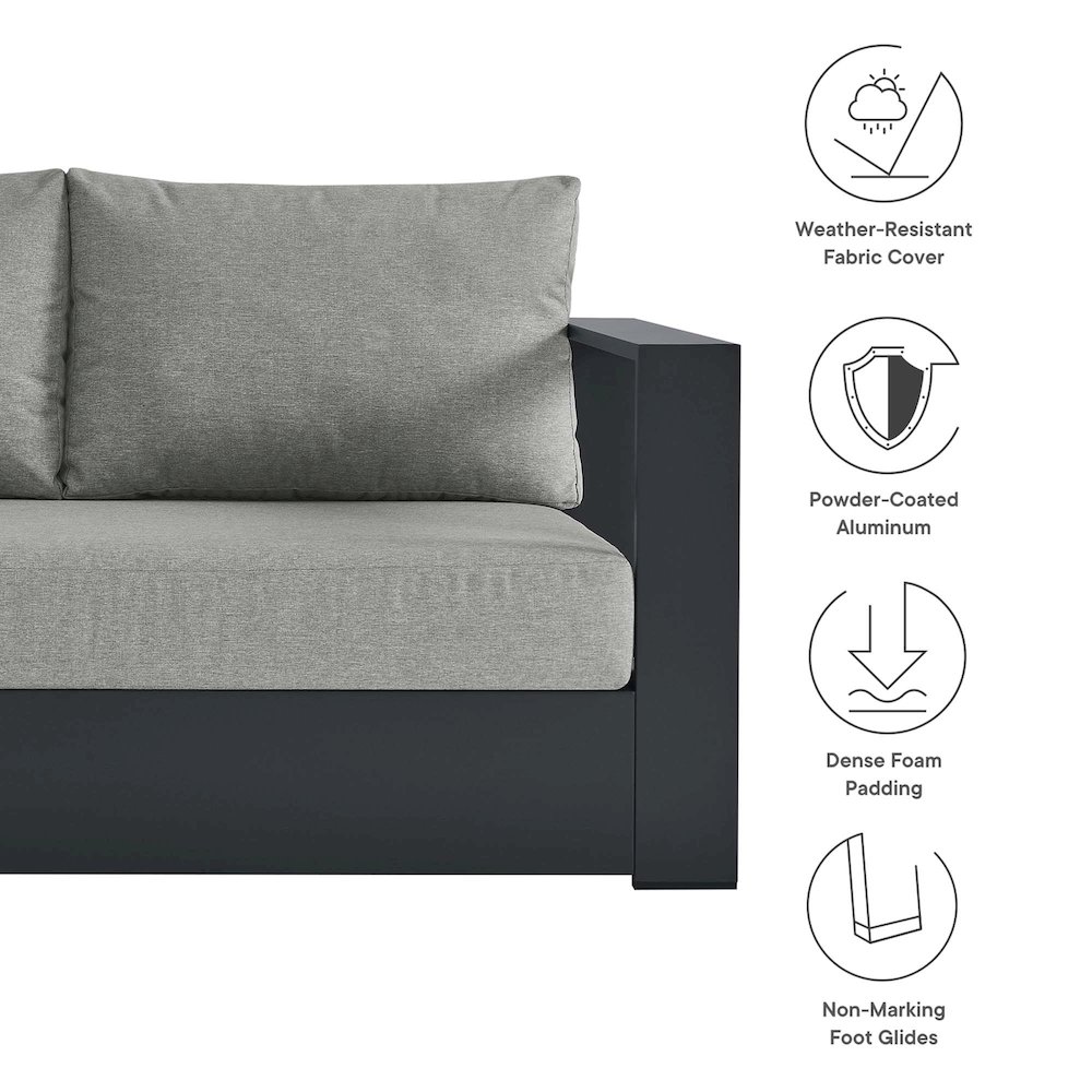 Tahoe Outdoor Patio Powder-Coated Aluminum Modular Right-Facing Loveseat. Picture 3