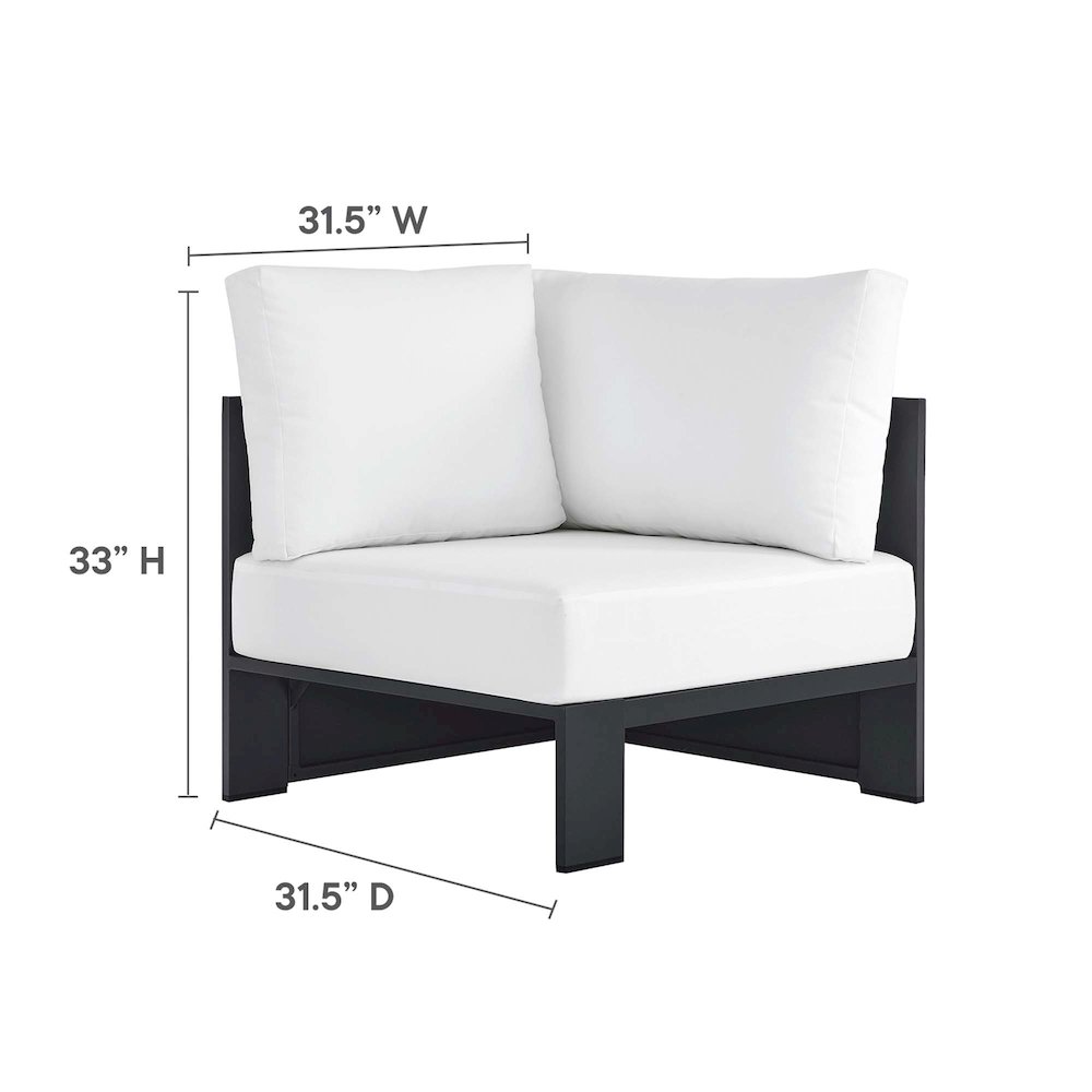 Tahoe Outdoor Patio Powder-Coated Aluminum Modular Corner Chair. Picture 3