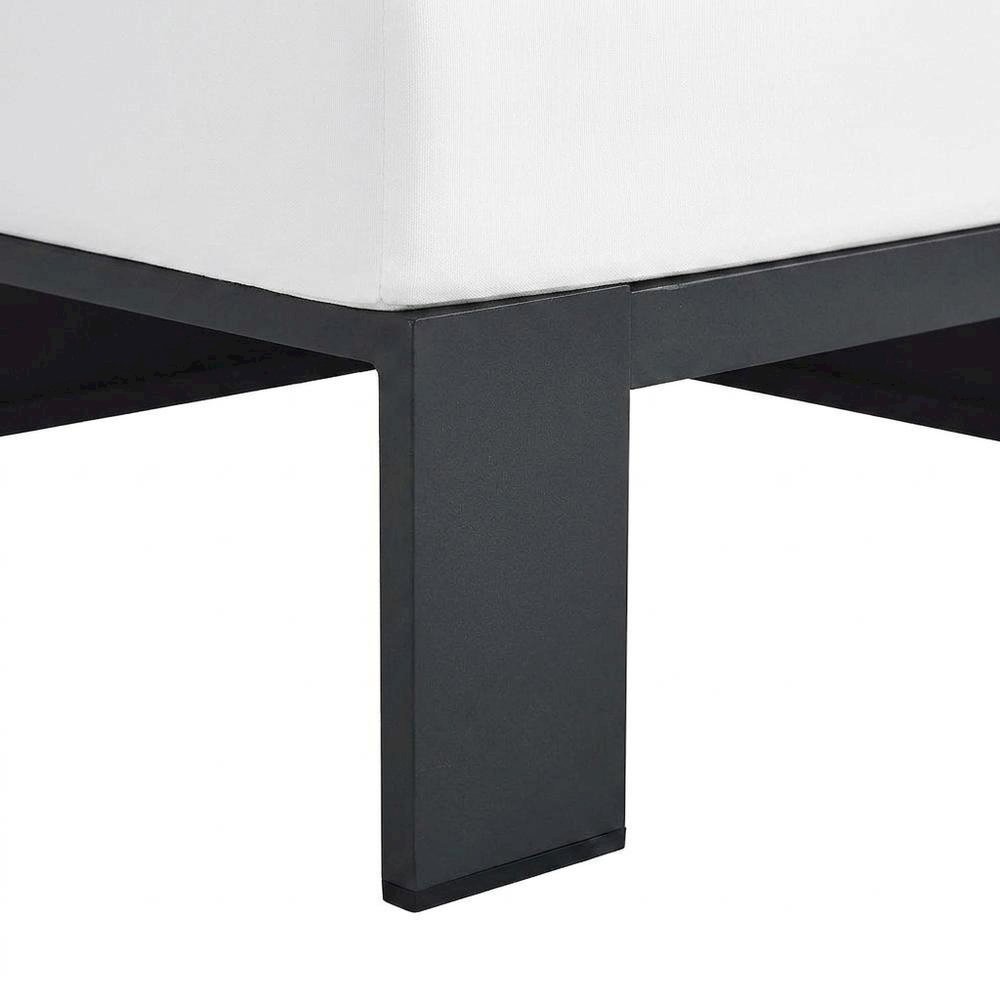 Powder-Coated Aluminum Outdoor Armchair with Modular Corner Design, Gray White. Picture 7