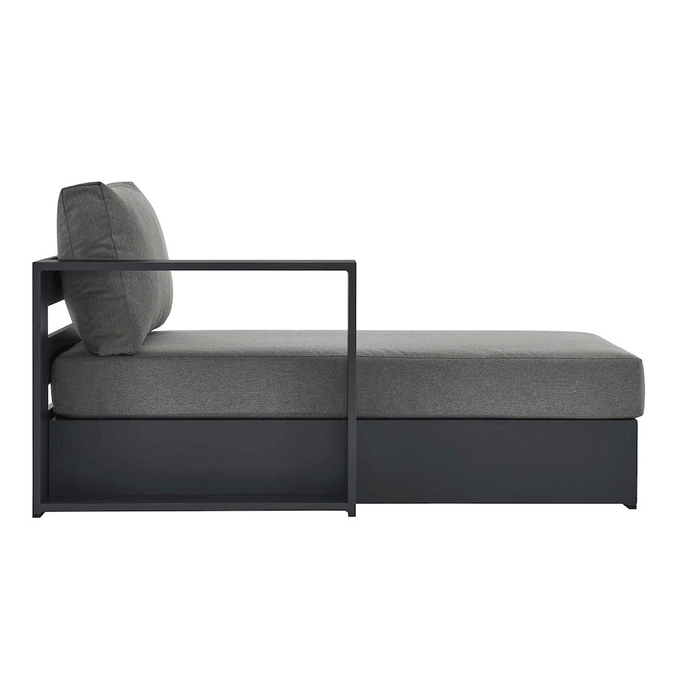 Tahoe Outdoor Patio Powder-Coated Aluminum Modular Left-Facing Chaise Lounge. Picture 4