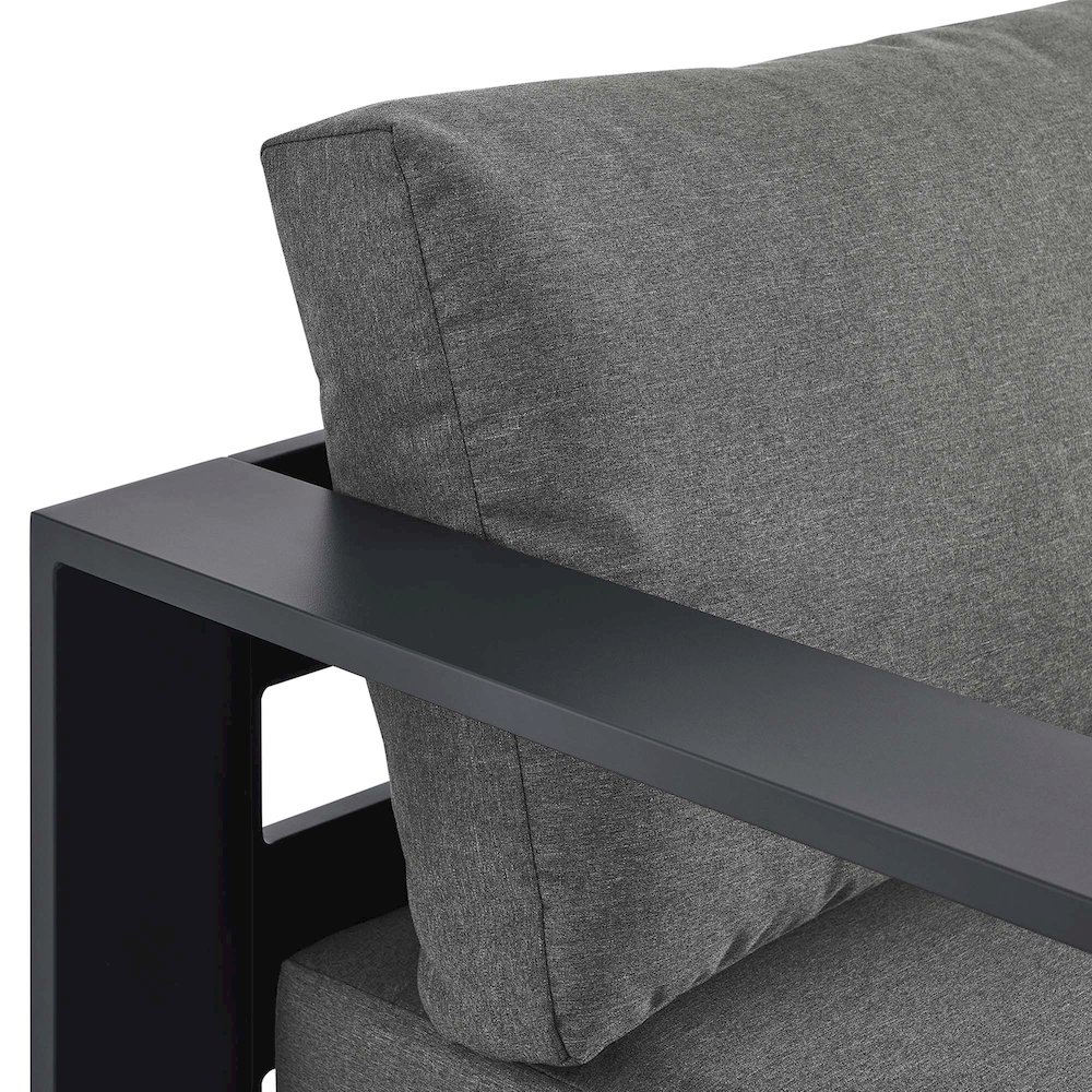Tahoe Outdoor Patio Powder-Coated Aluminum Modular Left-Facing Chaise Lounge. Picture 7
