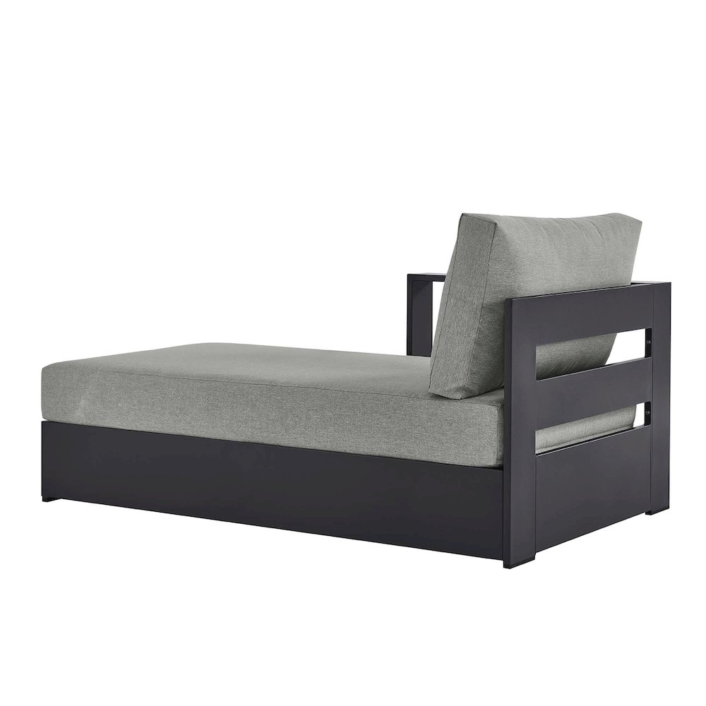 Tahoe Outdoor Patio Powder-Coated Aluminum Modular Left-Facing Chaise Lounge. Picture 5