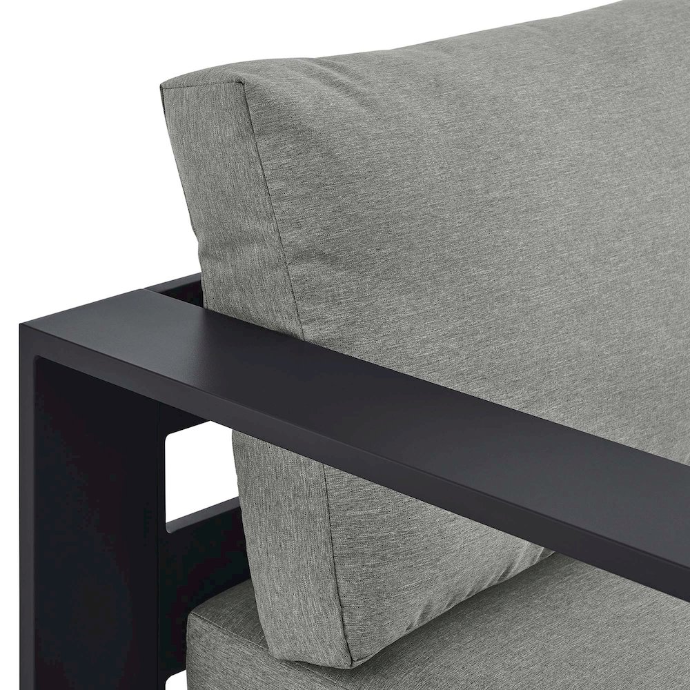 Tahoe Outdoor Patio Powder-Coated Aluminum Modular Left-Facing Chaise Lounge. Picture 7