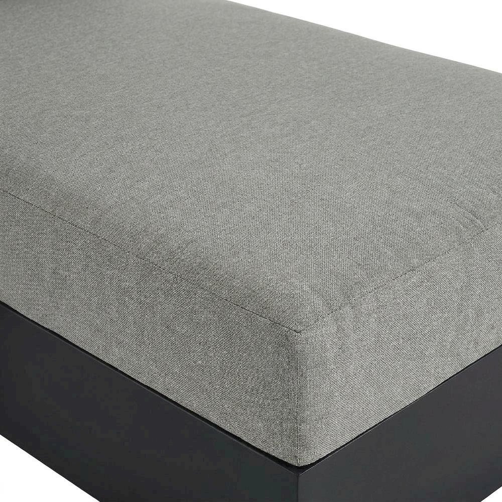 Powder-Coated Aluminum Left-Facing Modular Chaise Lounge, Gray Gray. Picture 6