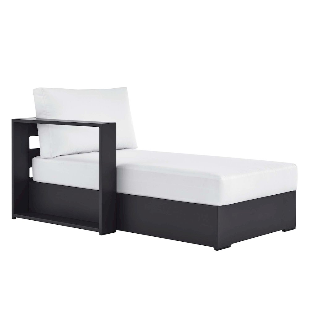 Tahoe Outdoor Patio Powder-Coated Aluminum Modular Left-Facing Chaise Lounge. Picture 1