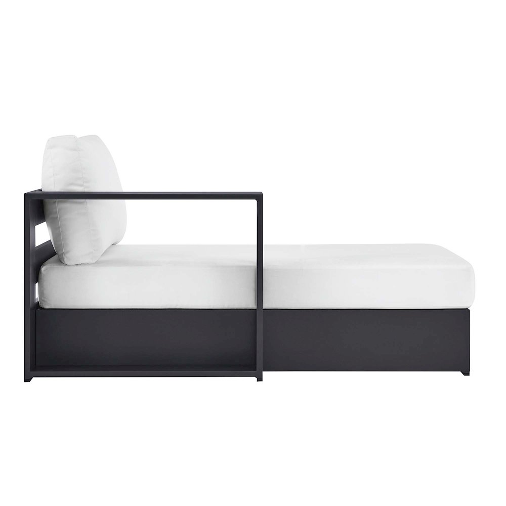 Tahoe Outdoor Patio Powder-Coated Aluminum Modular Left-Facing Chaise Lounge. Picture 4