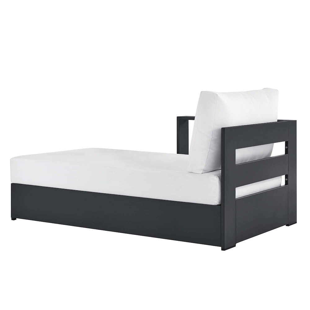 Tahoe Outdoor Patio Powder-Coated Aluminum Modular Left-Facing Chaise Lounge. Picture 5