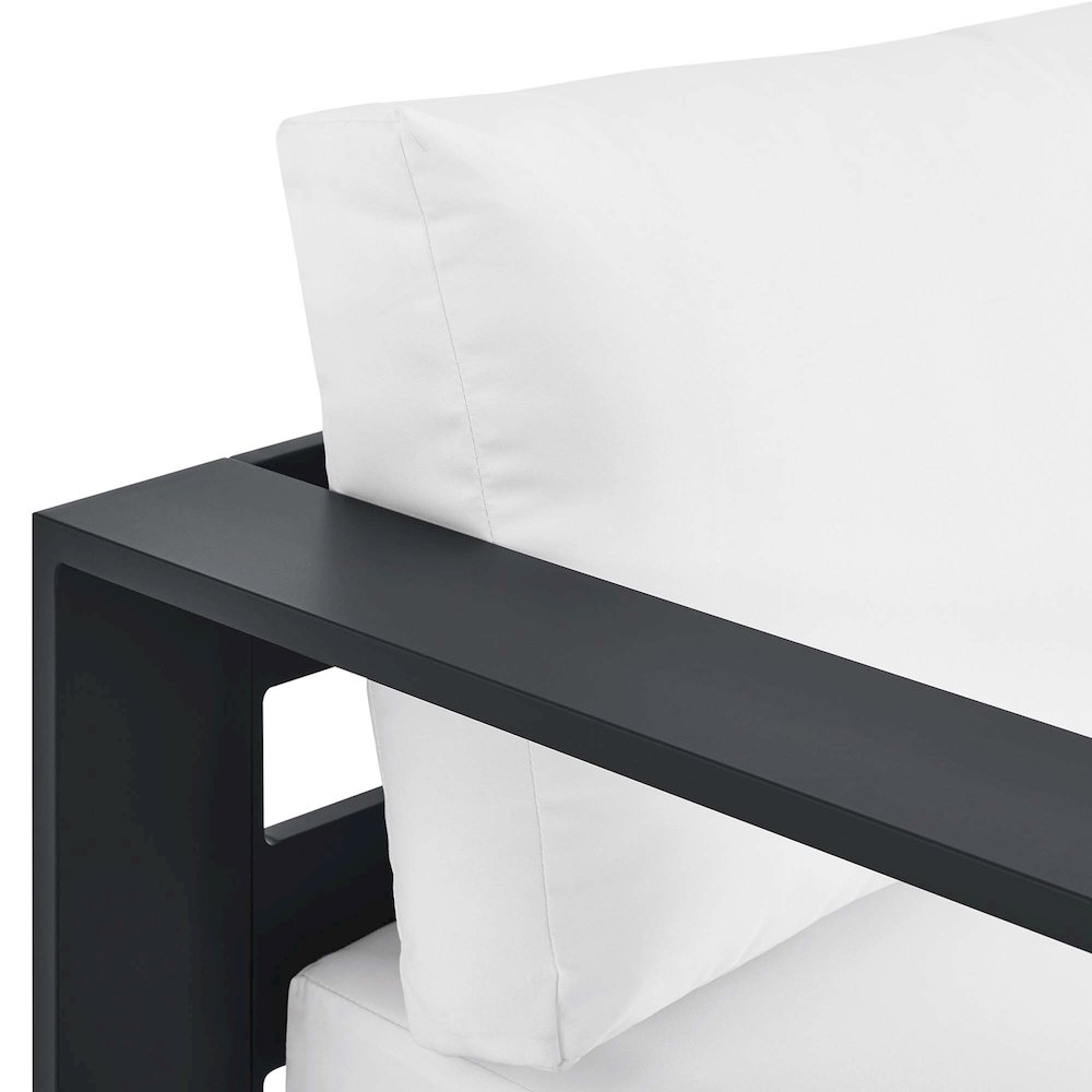 Tahoe Outdoor Patio Powder-Coated Aluminum Modular Left-Facing Chaise Lounge. Picture 7