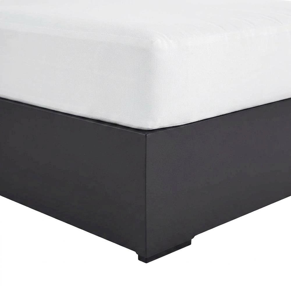 Powder-Coated Aluminum Left-Facing Modular Chaise Lounge, Gray White. Picture 7