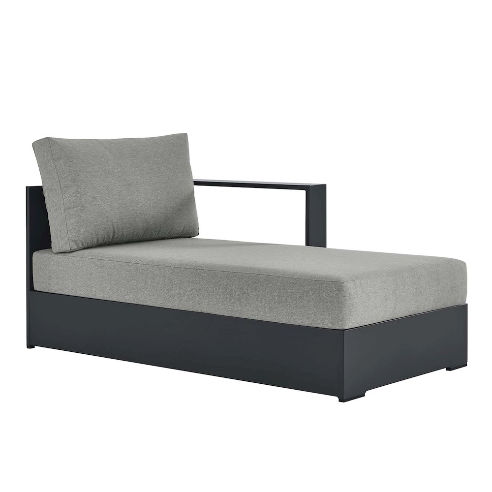 Tahoe Outdoor Patio Powder-Coated Aluminum Modular Right-Facing Chaise Lounge. Picture 1