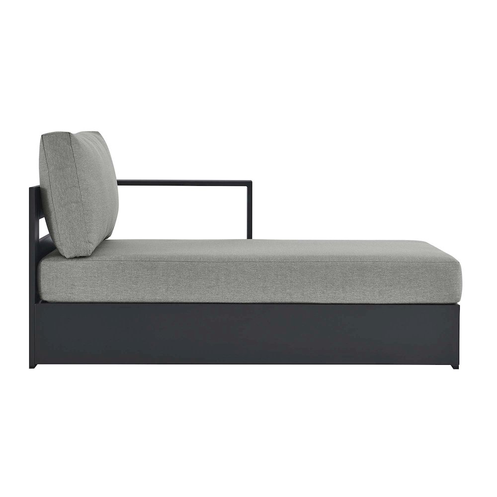Tahoe Outdoor Patio Powder-Coated Aluminum Modular Right-Facing Chaise Lounge. Picture 4