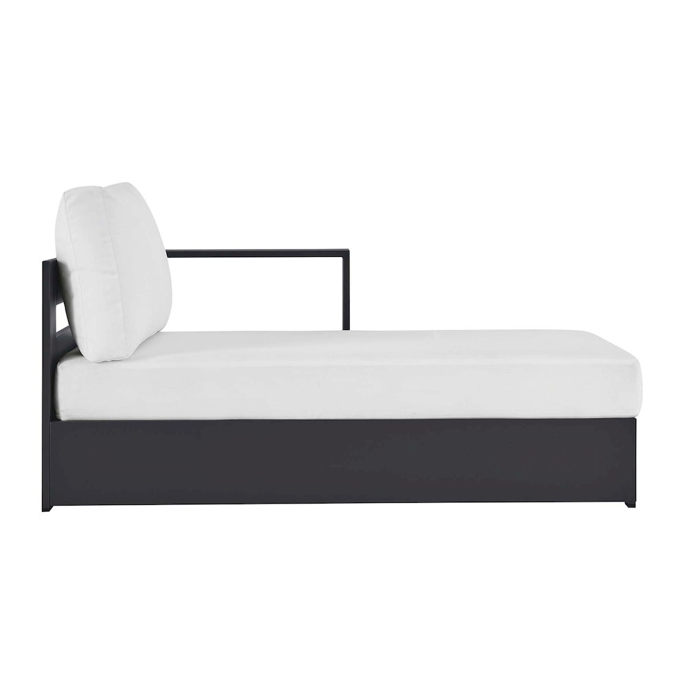 Tahoe Outdoor Patio Powder-Coated Aluminum Modular Right-Facing Chaise Lounge. Picture 4