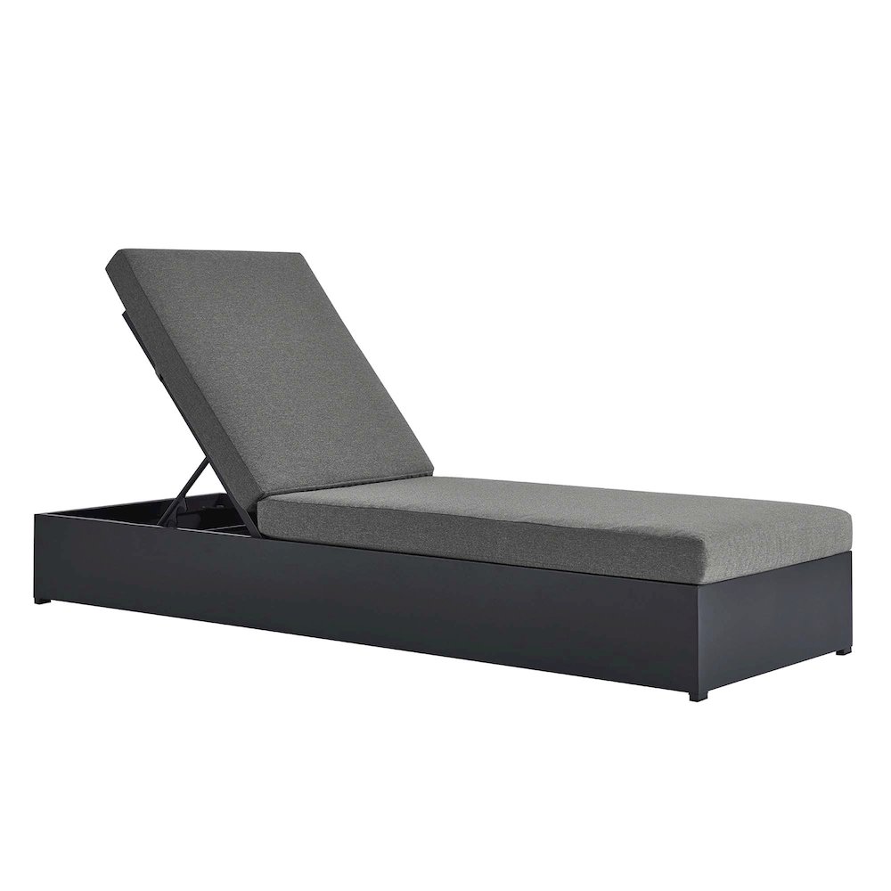 Tahoe Outdoor Patio Powder-Coated Aluminum Chaise Lounge Chair. Picture 1