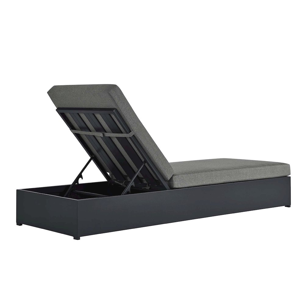 Tahoe Outdoor Patio Powder-Coated Aluminum Chaise Lounge Chair. Picture 5