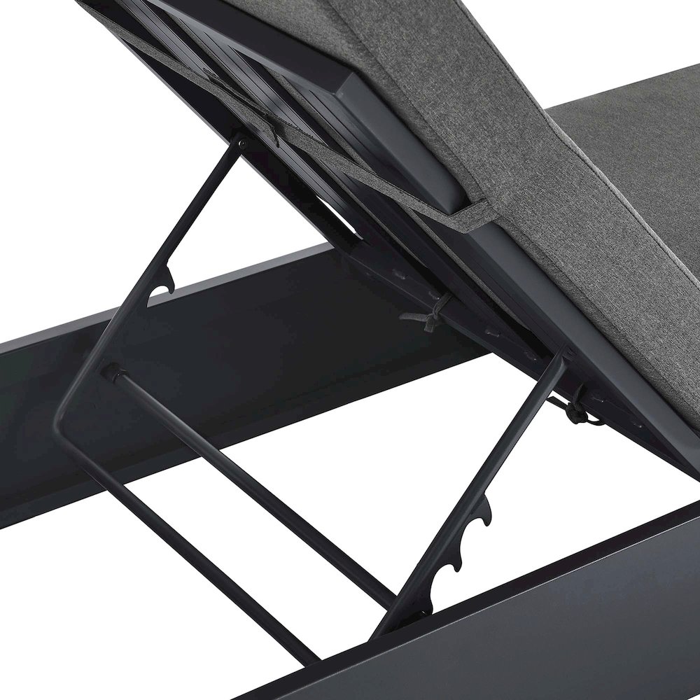 Tahoe Outdoor Patio Powder-Coated Aluminum Chaise Lounge Chair. Picture 8