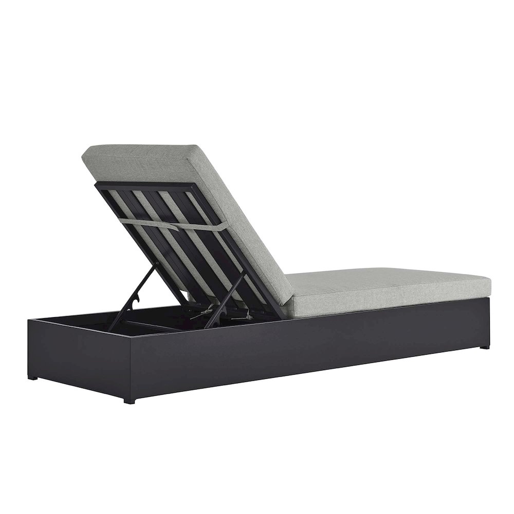 Tahoe Outdoor Patio Powder-Coated Aluminum Chaise Lounge Chair. Picture 5