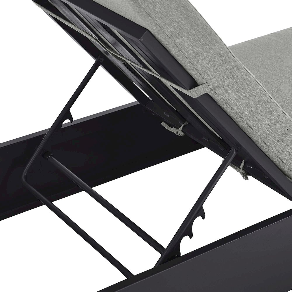 Tahoe Outdoor Patio Powder-Coated Aluminum Chaise Lounge Chair. Picture 8