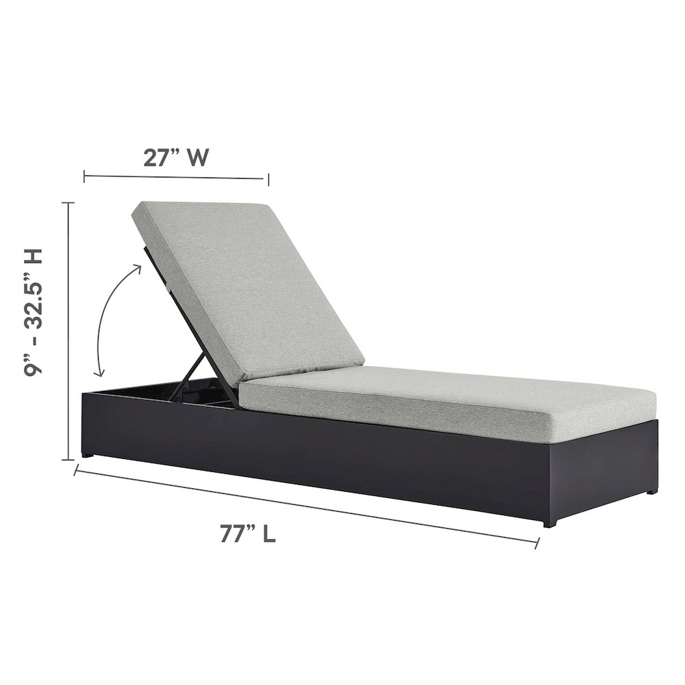 Tahoe Outdoor Patio Powder-Coated Aluminum Chaise Lounge Chair. Picture 2