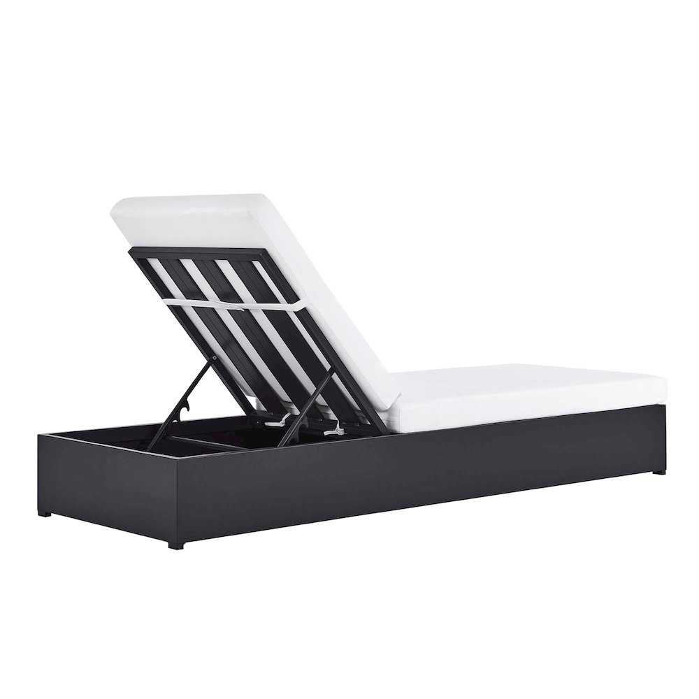 Tahoe Outdoor Patio Powder-Coated Aluminum Chaise Lounge Chair. Picture 5