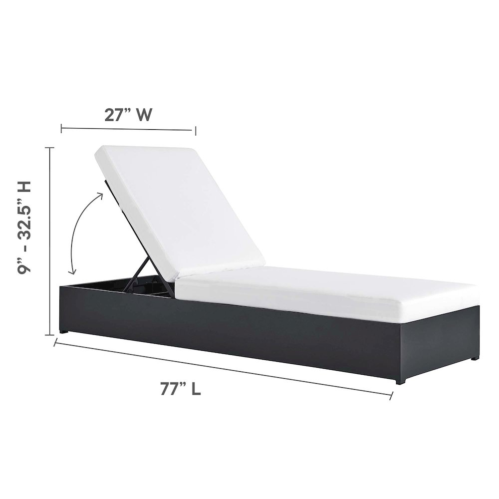 Tahoe Outdoor Patio Powder-Coated Aluminum Chaise Lounge Chair. Picture 2