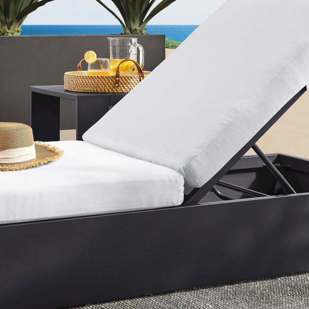 Tahoe Outdoor Patio Powder-Coated Aluminum Chaise Lounge Chair. Picture 10