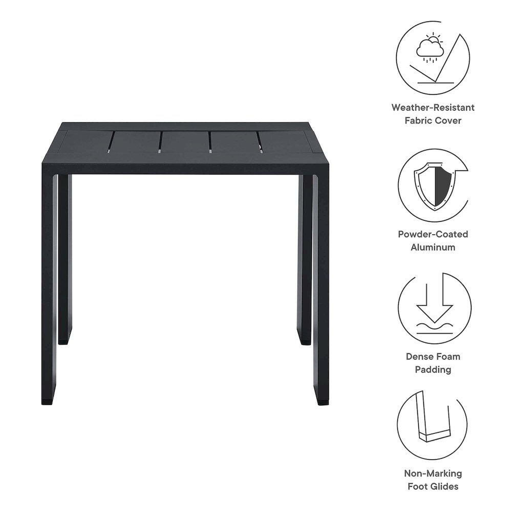 Tahoe Outdoor Patio Powder-Coated Aluminum End Table. Picture 3