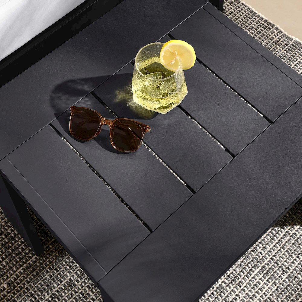 Tahoe Outdoor Patio Powder-Coated Aluminum End Table. Picture 8