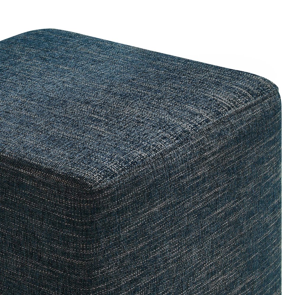 Callum 17" Square Woven Heathered Fabric Upholstered Ottoman. Picture 6