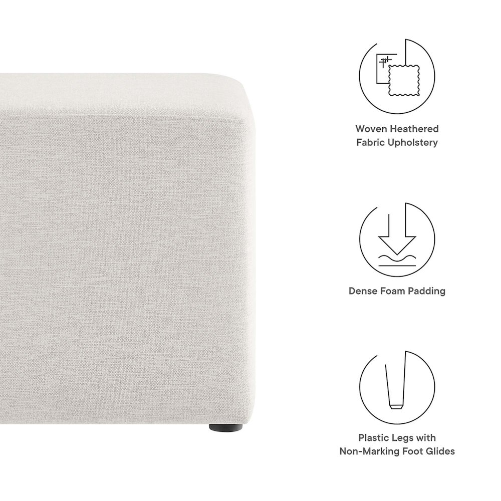 Callum 17" Square Woven Heathered Fabric Upholstered Ottoman. Picture 2