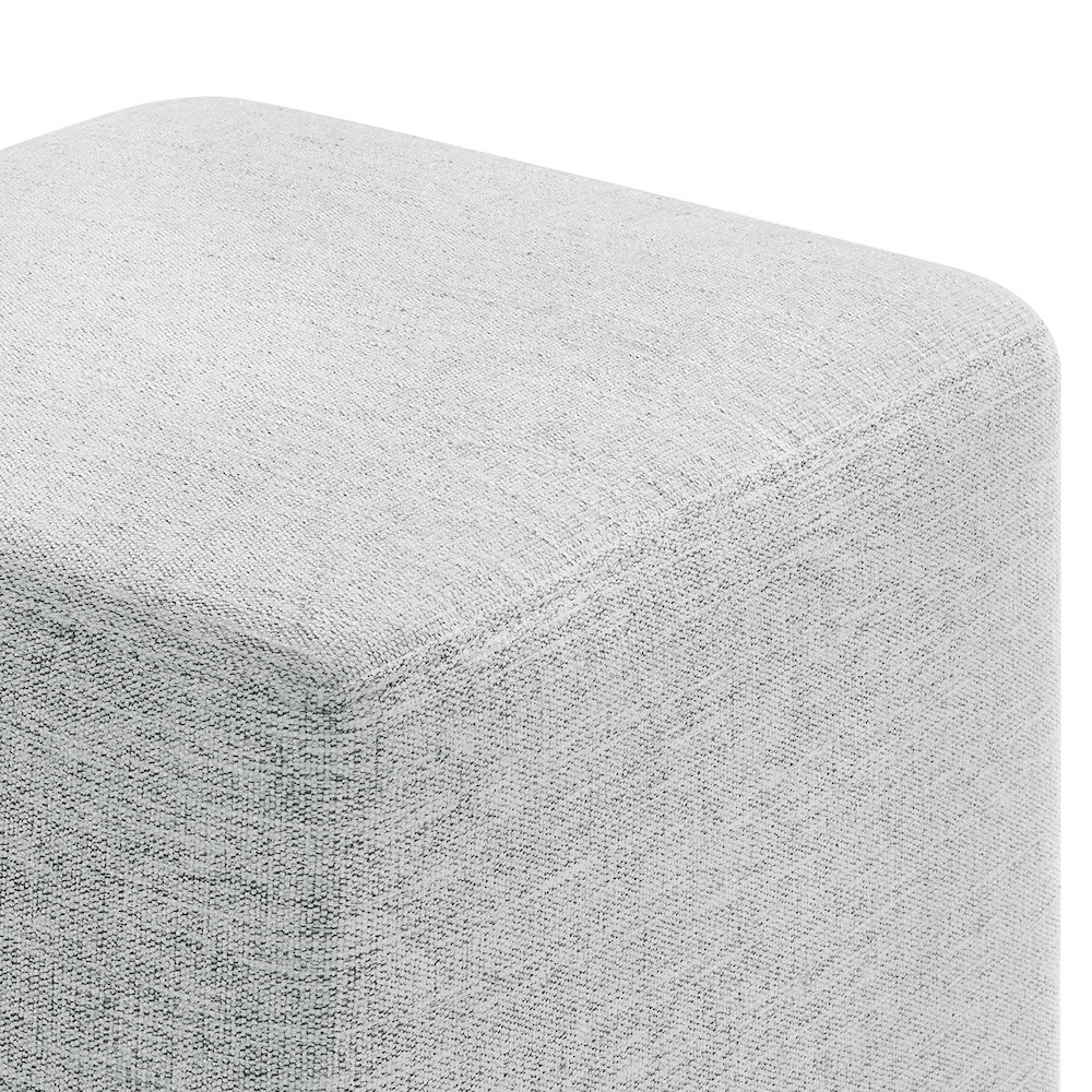Callum 17" Square Woven Heathered Fabric Upholstered Ottoman. Picture 6