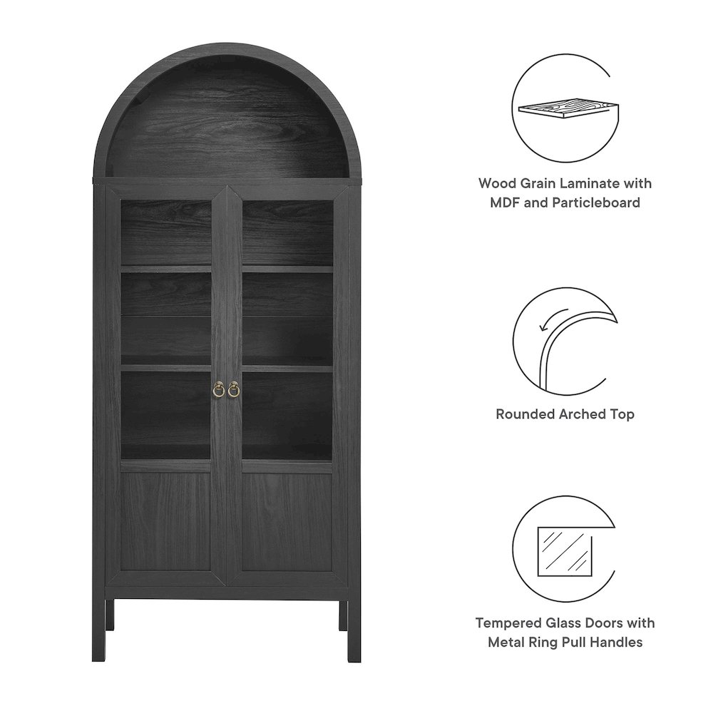 Tessa Tall Arched Storage Display Cabinet. Picture 2
