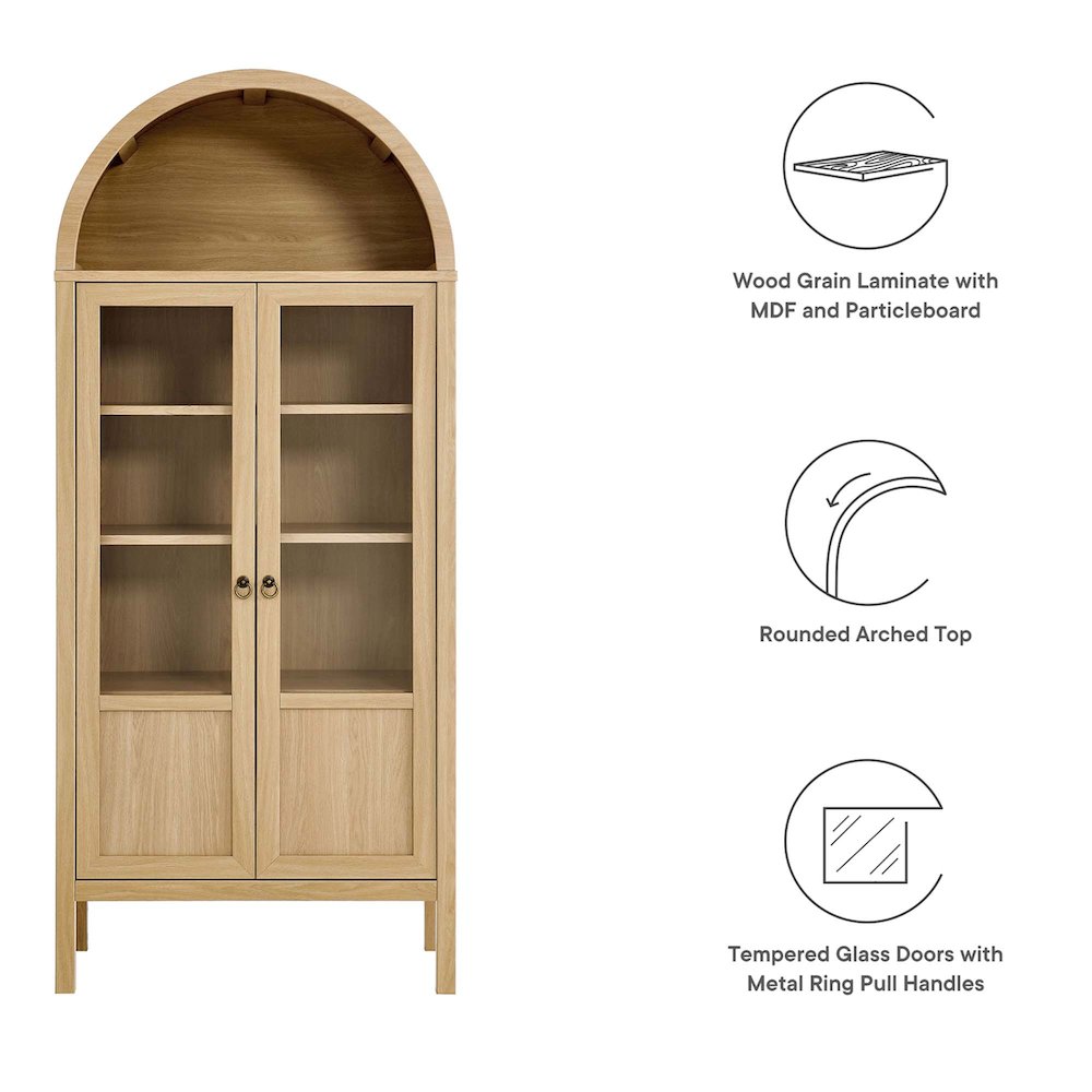 Tessa Tall Arched Storage Display Cabinet. Picture 3