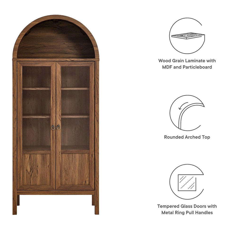 Tessa Tall Arched Storage Display Cabinet. Picture 3
