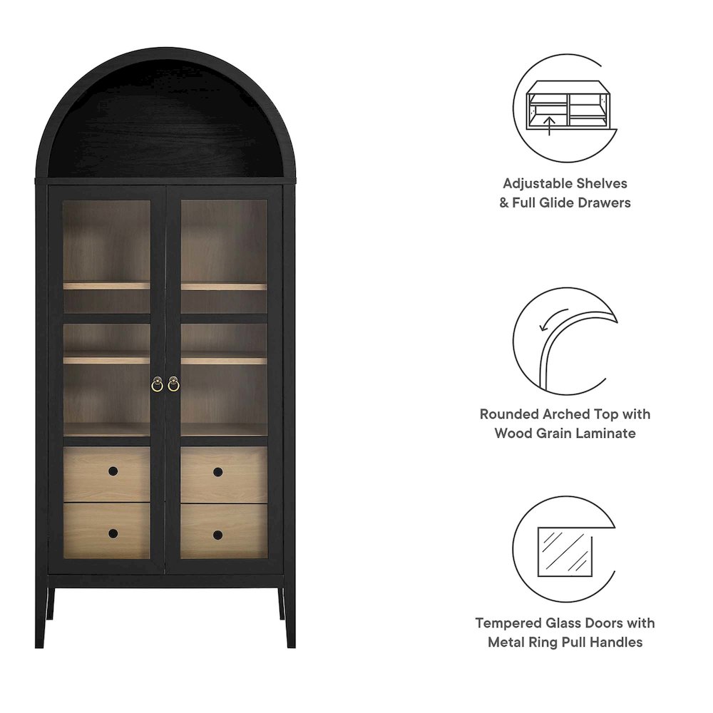 Nolan Tall Arched Storage Display Cabinet. Picture 3