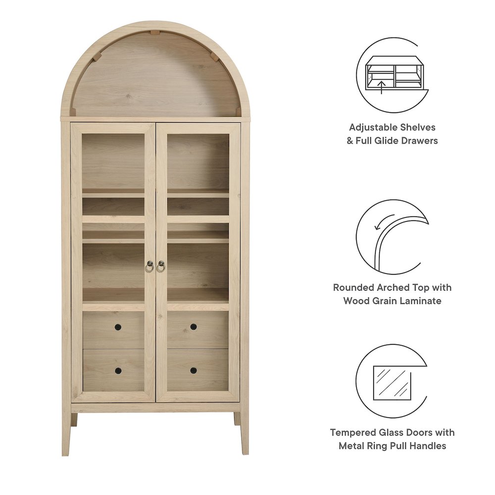 Nolan Tall Arched Storage Display Cabinet. Picture 3